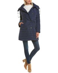 French Connection Straight Fit Short Quilted Coat - Blue