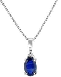 LEVARON - 14K 0.36 Ct. Tw. Diamond & Sapphire Drop Pendant - Lyst