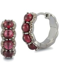 Banji Jewelry - Silver 3.61 Ct. Tw. Diamond & Red Garnet Earrings - Lyst