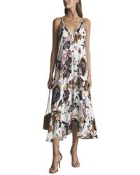 Reiss - Mabel Print Printed Plunge Neck Maxi Dress - Lyst