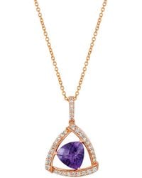 Le Vian - Le Vian Periwinkle 14K 1.83 Ct. Tw. Diamond & Amethyst Pendant Necklace - Lyst