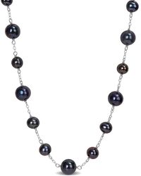 Rina Limor - Silver 6.5-7mm Pearl Station Necklace - Lyst