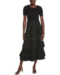 Gracia - Half Knit Tiered Midi Dress - Lyst