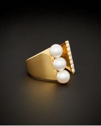 Italian Gold - 18k Pearl Ring - Lyst