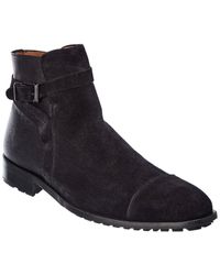 Mezlan Suede & Leather Boot - Black