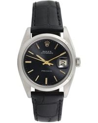 Rolex Vintage Rolex Stainless Steel Oysterdate Watch, 34mm - Black