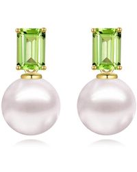 Kai Fine Jewelry - 14K 1.20 Ct. Tw. Peridot & 8-9Mm Pearl Drop Earrings - Lyst