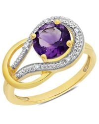 MaxColor - 10k 1.75 Ct. Tw. Diamond & Amethyst Eternity Ring - Lyst
