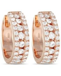 Diamond Select Cuts - 14k Rose Gold 1.00 Ct. Tw. Diamond Hoops - Lyst
