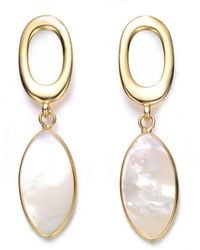 Genevive Jewelry - 14k Over Silver 12-22mm Pearl Earrings - Lyst