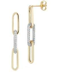Nephora - 14k Two-tone 0.48 Ct. Tw. Diamond Paperclip Studs - Lyst