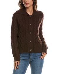 Forte - Luxe Cable Wool & Cashmere-Blend Cardigan - Lyst