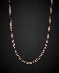 Italian Gold - 18k Italian Rose Gold Paperclip Chain Necklace - Lyst