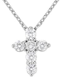 Forever Creations Signature - Forever Creations 14k 0.75 Ct. Tw. Diamond Cross Necklace - Lyst
