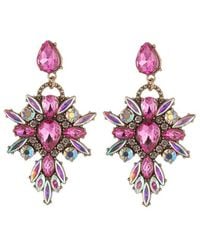 Eye Candy LA - Glass Crystal Lexy Pink Statement Earrings - Lyst