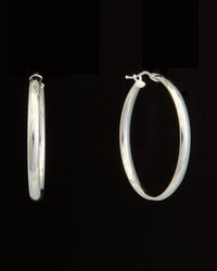Italian Gold - 14k Polished Hoops - Lyst