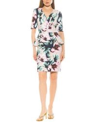 Alexia Admor - Atlas V-Neck Midi Sheath Dress - Lyst