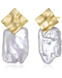 Rachel Glauber - 14k Over Silver 21-17.5mm Pearl Earrings - Lyst