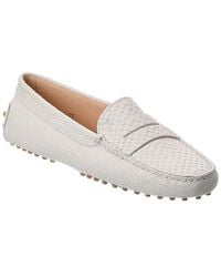Tod's - Gommini Snake-Embossed Leather Loafer - Lyst