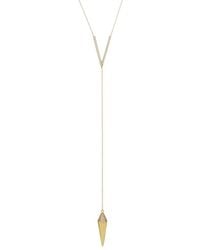 Amorium - 18K Over Cz V Pendulum Necklace - Lyst