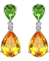 Liv Oliver - 18k Plated 8.75 Ct. Tw. Quartz Double Drop Earrings - Lyst