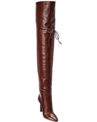 Saint Laurent Jane 105 Leather Knee-high Boot - Brown