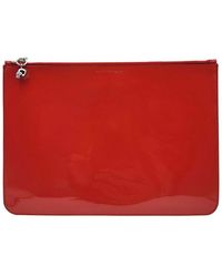 McQueen - Skull Charm Leather Pouch - Lyst