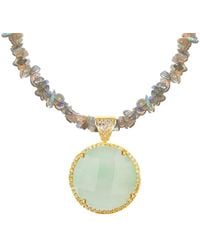 Liv Oliver - 18k 24.75 Ct. Tw. Gemstone Cz Drop Necklace - Lyst