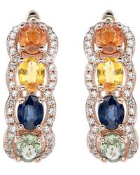 Diana M. Jewels - Fine Jewelry 14k Rose Gold 2.66 Ct. Tw. Diamond & Sapphire Earrings - Lyst