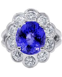 Diana M. Jewels - Fine Jewelry 18k 8.58 Ct. Tw. Diamond & Tanzanite Half-eternity Ring - Lyst
