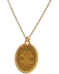Celine - Triomphe Medal Necklace - Lyst