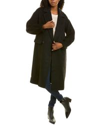 Avec Les Filles Blouson Sleeve Twill Wool-blend Coat - Black