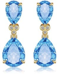 Kai Fine Jewelry - 14K 6.53 Ct. Tw. Diamond & Topaz Drop Earrings - Lyst