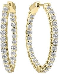 Lab Grown Diamonds - 14k 3.00 Ct. Tw. Lab Grown Diamond Hoops - Lyst