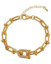 Liv Oliver - 18K Plated Cz Modern Geometric Link Chain Bracelet - Lyst