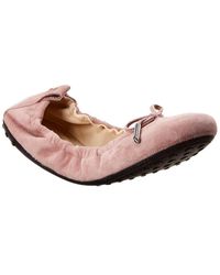 Tod's - Gommino Suede Ballerina Flat - Lyst