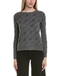 Sofiacashmere - Heatset Diagonal Floral Wool & Cashmere-Blend Sweater - Lyst