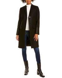 Burberry Technical Wool Cashmere Blend Collarless Coat | Lyst