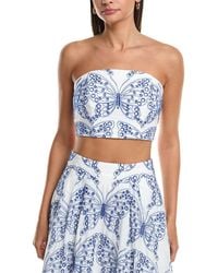 MILLY - Eyelet Crop Top - Lyst