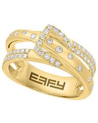 Effy Fine Jewelry - 14K 0.39 Ct. Tw. Diamond & Sapphire Ring - Lyst