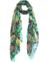 Blue Pacific - Floral & Seashell Print Scarf - Lyst