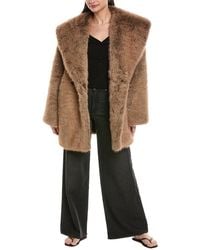 WeWoreWhat - Shawl Collar Faux Fur Coat - Lyst