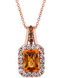 Le Vian - Le Vian Cinnamon Citrine 14k Rose Gold 1.72 Ct. Tw. Diamond & Ruby Drop Pendant - Lyst