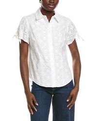 Jones New York - Button Tie Sleeve Blouse - Lyst