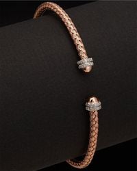 Meshmerise - 18K Over 0.10 Ct. Tw. Diamond Bangle Bracelet - Lyst