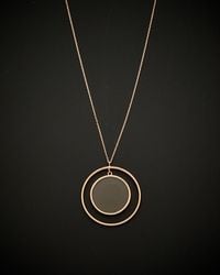 Italian Gold - 14k Italian Rose Gold Smoky Quartz Pendant Necklace - Lyst