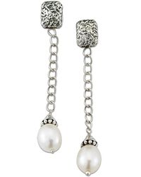 Samuel B. - Silver 7mm Pearl Drop Earrings - Lyst