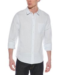 Vince - Stripe Linen-Blend Button-Down Shirt - Lyst