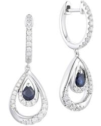 Gregg Ruth - 14K 0.84 Ct. Tw. Diamond & Sapphire Huggie Earring - Lyst