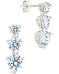 Sterling Forever - Silver Cz Opaline Brilliant Cut Stud Earrings - Lyst